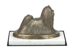 Maltese, Dog White Marble Base Statue, Limited Edition, Artdog. Made Of Cold Cast Bronze. Perfect Gift. Limited Edition - thumbnail 1