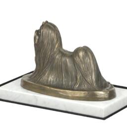 Maltese, Dog White Marble Base Statue, Limited Edition, Artdog. Made Of Cold Cast Bronze. Perfect Gift. Limited Edition - thumbnail 3