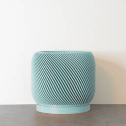 "Sierra Planter With Drainage & Saucer in Cotton Candy Blue, Unique 3D-Printed Plant Pot, Small To Large Sizes 4"" 5"" 6"" 7"" 8" - thumbnail 4