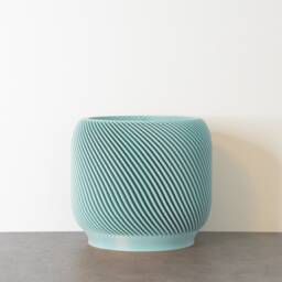 "Sierra Planter With Drainage & Saucer in Cotton Candy Blue, Unique 3D-Printed Plant Pot, Small To Large Sizes 4"" 5"" 6"" 7"" 8" - thumbnail 3