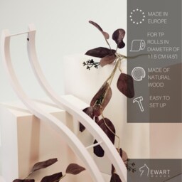 Wall Mount Toilet Paper Holder, Wood Tp Floating Storage Shelf For Multiple Rolls Tissue, Hanging Wooden Restroom Loo Roll Rack Wave Black - thumbnail 2