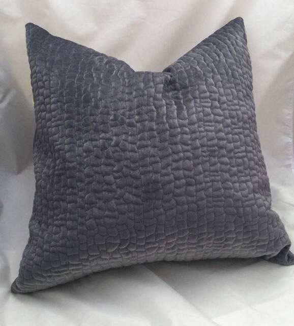 Velvet Throw Pillow Cover -Gray - Velvet -Velvet Cushion - image 1