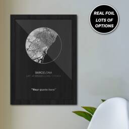 Genuine Gold Foiled Personalised Home City Globe Location Print/Moving Gift Framed Or Unframed Anniversary Map Gift - thumbnail 2