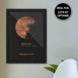 Genuine Gold Foiled Personalised Home City Globe Location Print/Moving Gift Framed Or Unframed Anniversary Map Gift - thumbnail 3