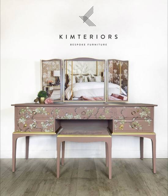 Pink & Gold Stag Dressing Table - image 1