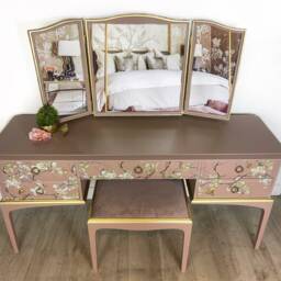 Pink & Gold Stag Dressing Table - thumbnail 2