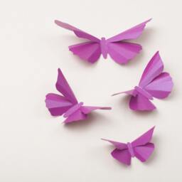 Butterfly Wall Art 3D Butterflies, Nursery Decor, Baby Shower, Wedding - Radiant Orchid Purple Metallic - thumbnail 3