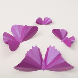 Butterfly Wall Art 3D Butterflies, Nursery Decor, Baby Shower, Wedding - Radiant Orchid Purple Metallic - thumbnail 2