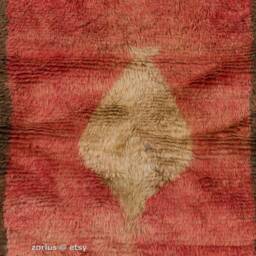 Handmade Wool Tulu Rug Brown & Red Bohemian Flokati Rug - thumbnail 3