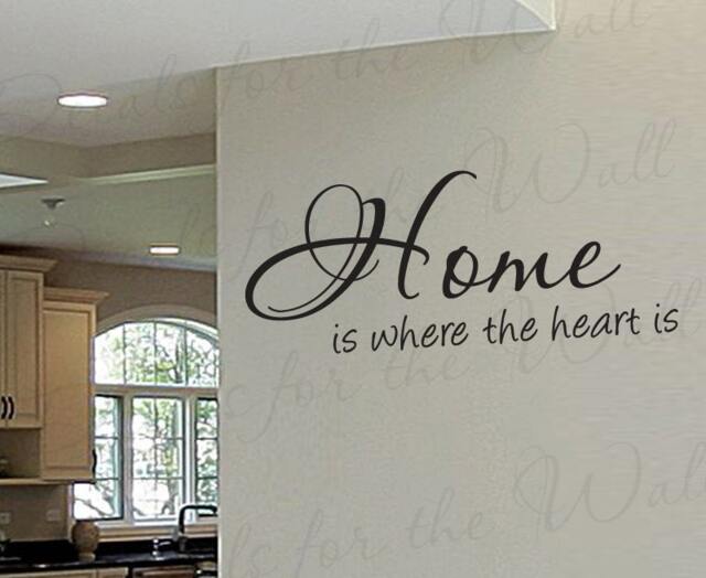 Home Where Heart Entryway Entry Family Love Living Room Vinyl Lettering Quote Large Wall Decal Art Sticker Decoration Saying Decor H21 - image 1