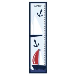 Sailboats Canvas Growth Chart Nautical Boys Bedroom & Baby Nursery Wall Art - thumbnail 2