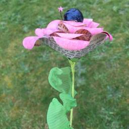 Pink Paper Flower & His Miniature Nymph Fairy - thumbnail 3