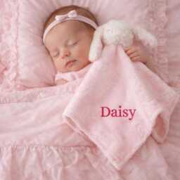 Personalised Baby Comfort Blanket New Gift Embroidered Newborn Bunny Rabbit - thumbnail 3
