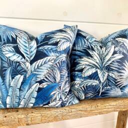One High Quality Tommy Bahama Pillow Cover, Tan Pillow, Decorative Throw Pillow, Blue Outdoor Tropical Throw Pillow - thumbnail 3
