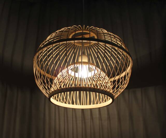 Bamboo Pendant Light Natural Woven Lampshade - 40cm/15.7'' - image 1