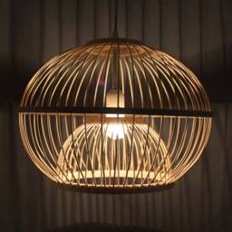 Bamboo Pendant Light Natural Woven Lampshade - 40cm/15.7'' - thumbnail 2