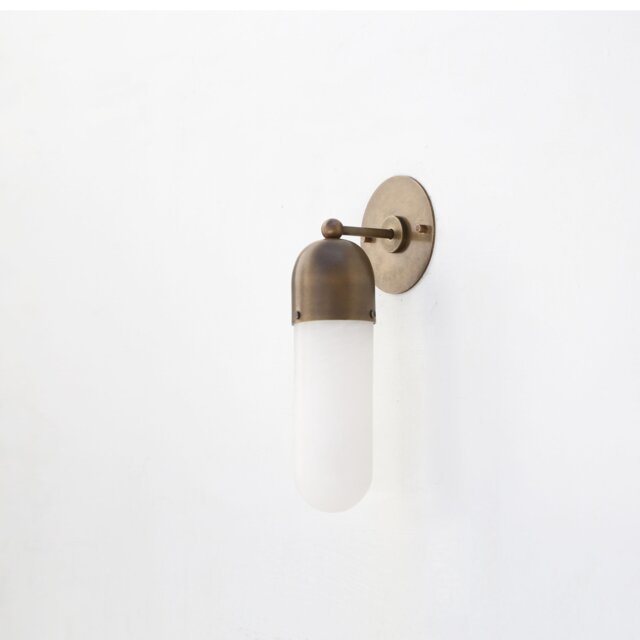 Brass Wall Sconce Light -Vanity Light-Brass Light - With Alabaster Shade 8'' Yd, Ul Listed No.0015 - image 1