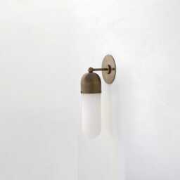 Brass Wall Sconce Light -Vanity Light-Brass Light - With Alabaster Shade 8'' Yd, Ul Listed No.0015 - thumbnail 3