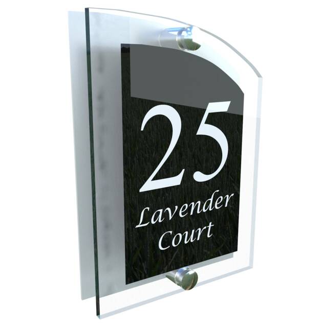 Modern Contemporary Property Number Door Sign Plaque - Arca5-13Wb-S-C - image 1
