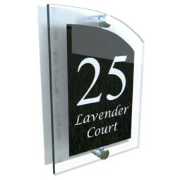 Modern Contemporary Property Number Door Sign Plaque - Arca5-13Wb-S-C - thumbnail 1