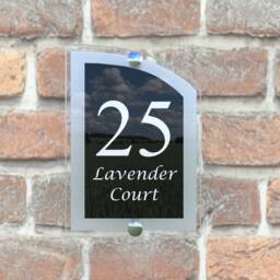Modern Contemporary Property Number Door Sign Plaque - Arca5-13Wb-S-C - thumbnail 3