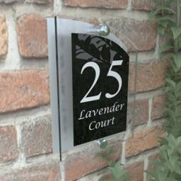 Modern Contemporary Property Number Door Sign Plaque - Arca5-13Wb-S-C - thumbnail 2