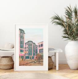 North Square - End, Boston Travel Print Print, Poster, Illustrationposter, Illustration - thumbnail 1