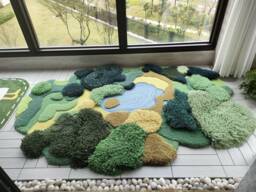 Custom 3D Tufted Area Rugs , Handmade Wool Rug, Forest Grass Turfted Art Rugs, Moss Rug, Kid's Play Carpet, Lingving Room Nursery Rugs - thumbnail 1
