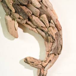 Handmade Driftwood Wall Art, Dolphin Driftwood, Animal, Room Decor, Decoration, New Home Housewarming, Gift Idea - thumbnail 4