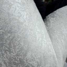 White Textured Cushion Cover With Silver Shimmer/Black Fringe Luxury Sofa Decor Handmade in UK All Sizes Available - Diana - thumbnail 3