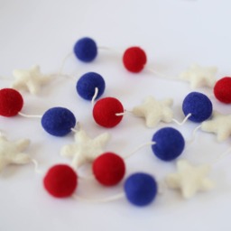 Fourth Of July Garland - 4Th Decor Memorial Day Summer Party Felt Ball Patriotic Americana - thumbnail 3