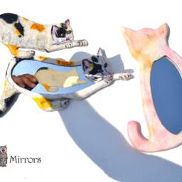 Cat Silhouette Mirror, Wall Hanging Mirror, Cat Art, Calico Cats, Gift For People, House Warming Gifts, Lover Idea, Mirror - thumbnail 4