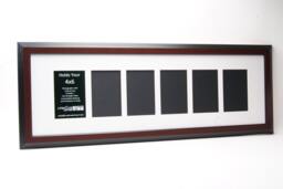 4x6 Multiple 2 3 4 5 6 7 8 9 10 Opening Mahogany Picture Frame With Mat, Multi Photo Collage - thumbnail 1