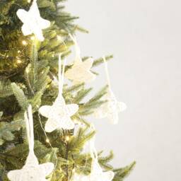 Handmade Crochet Star Christmas Ornament Set Of 6, Festive Tree Decoration, Holiday Decor, Star-Shaped Ornament, For - thumbnail 2