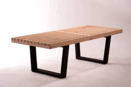 Handmade White Oak Platform Bench - Mid-Century Modern Coffee Table Or Entryway Bench, 52 - thumbnail 1