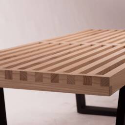 Handmade White Oak Platform Bench - Mid-Century Modern Coffee Table Or Entryway Bench, 52 - thumbnail 3