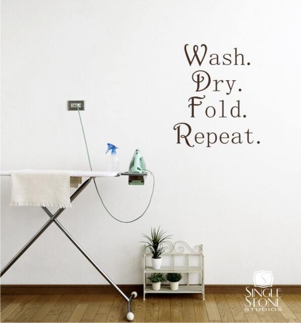 Laundry Room Wall Decal Wash Dry Fold Repeat Vinyl Art - image 1