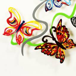 Round Butterflies, Metal Art, Wall Hanging, Sculpture, Home Decor, Medium Wall Animal Or - thumbnail 2