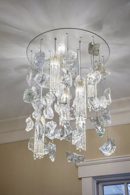 Handcrafted Glass Rock Pendant Chandelier