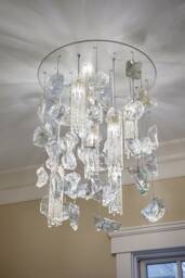 Handcrafted Glass Rock Pendant Chandelier