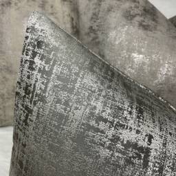 Amelie Cushion Pillow Cover Steel - Grey Silver For Sofa Bed Designer Fabric High Quality Handmade in UK Rectangle Double Sided - thumbnail 2
