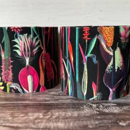 Exotic Floral Black Velvet Lampshade Handmade Table Lampshade Or Ceiling Pendant - thumbnail 2