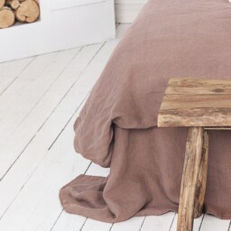 Duvet Cover 100% Linen Autumn Brown Softened Stonewashed Seamless Bedding With Zipper Closure Wedding Valentines Day Gift - thumbnail 3