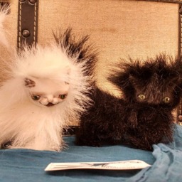 "Cat Bjd Or Blythe Prop Art Plush Can Be Customized ""Mia Style" - thumbnail 4