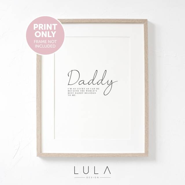 World's Best Daddy A4 Print - Fathers Day Print, Pregnancy Announcement, Daddy, Parent, Christmas Gift, Typography Father Gift - image 1