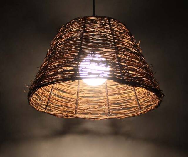Natural Vine Pendant Light Rustic Woven Ceiling Lamp - image 1