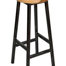Charlie Walters _ Chunky Square Frame Bar Stool With Walnut Seat - thumbnail 2