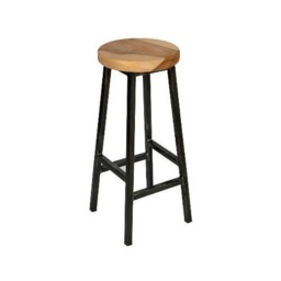 Charlie Walters _ Chunky Square Frame Bar Stool With Walnut Seat - thumbnail 1