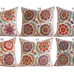 Sale Hand Embroidered Uzbek Suzani Pillow, Decorative Pillows, Decorative Pillows For Bed, Couch, Decorative Throw Pil - thumbnail 3