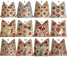 Sale Hand Embroidered Uzbek Suzani Pillow, Decorative Pillows, Decorative Pillows For Bed, Couch, Decorative Throw Pil - thumbnail 1